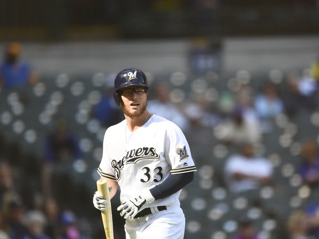 Brewers outfielder Brett Phillips plays Fortnite on Miller Park jumbotron