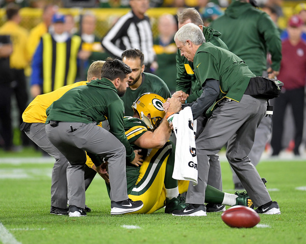 Aaron Rodgers says he has a sprained knee